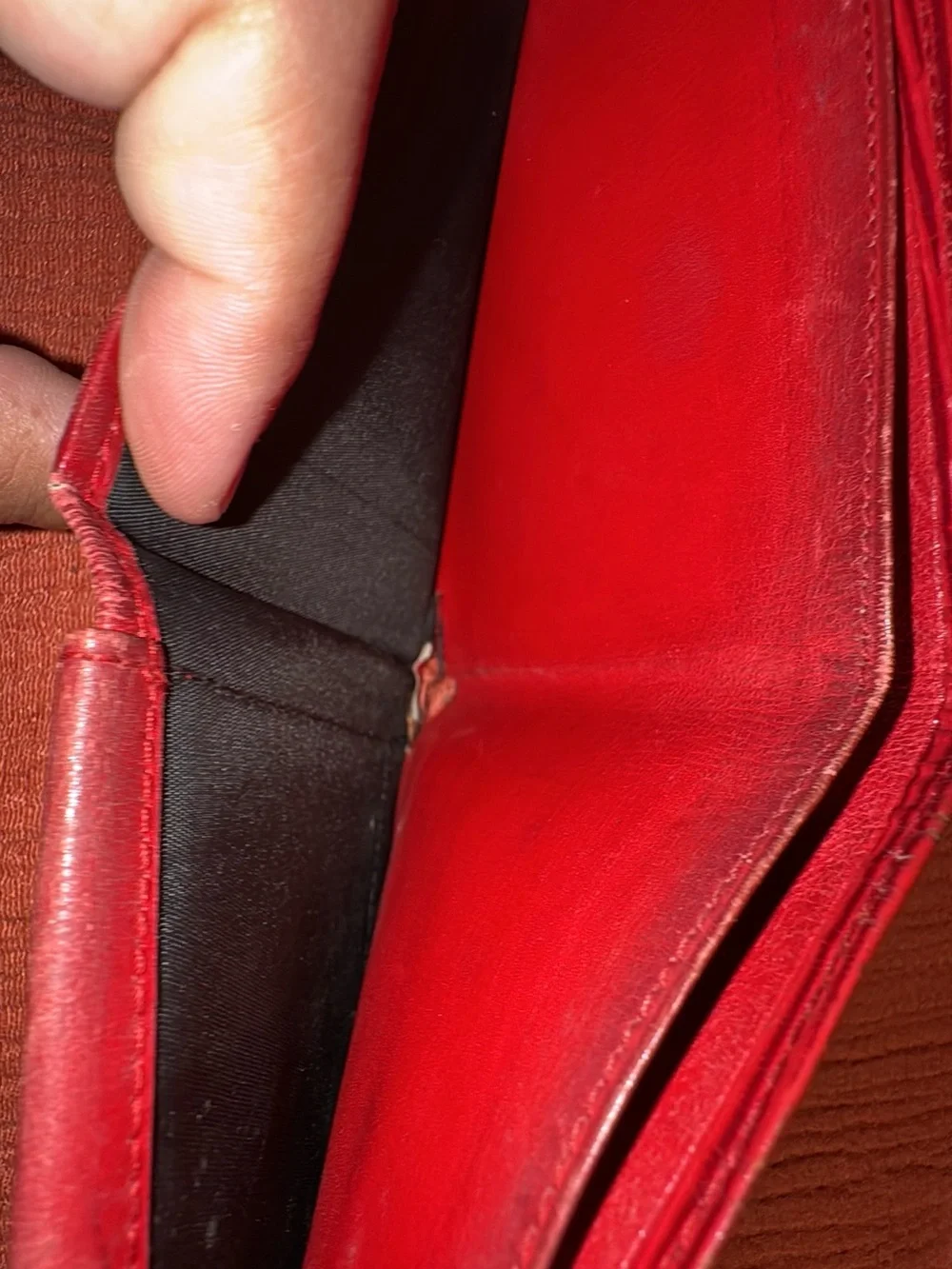 Louis Vuitton Red Epi Leather Bi-Fold Wallet